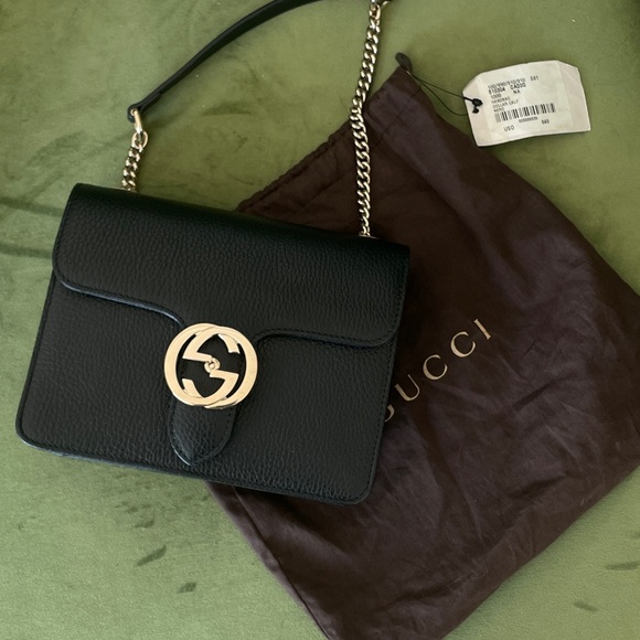 Gucci black interlocking leather handbag - Picture 1 of 3
